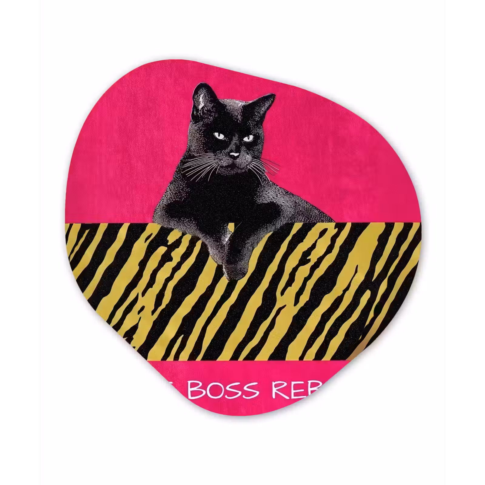 Organisch schilderij - Forex - Kat - Baas - Roze - Tijgerprint — 1