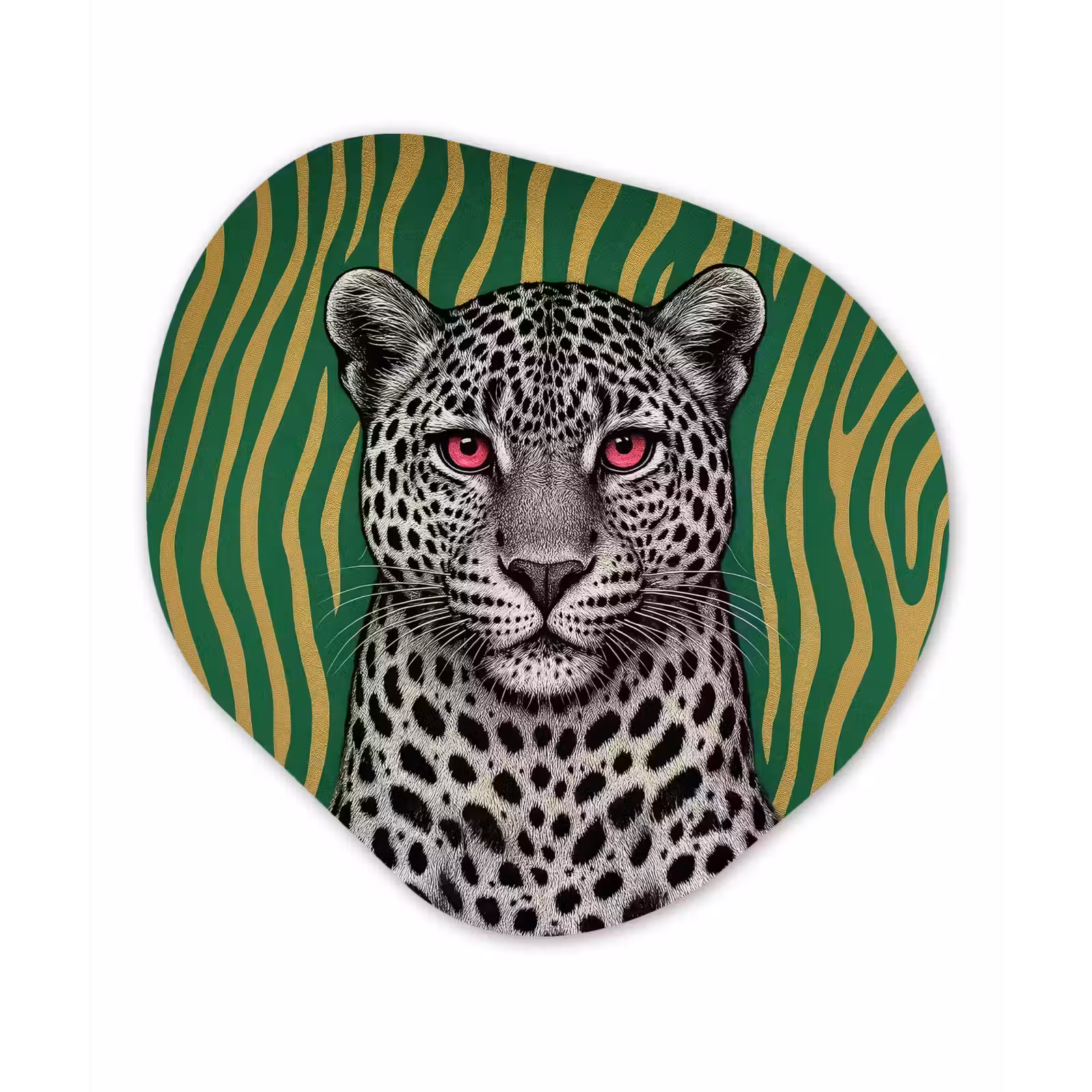 Organisch schilderij - Forex - Panter - Zebrapatroon - Groen — 1
