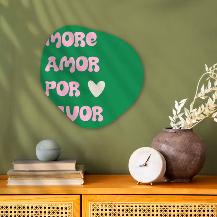 Organisch schilderij - Forex - Amor - Valentijn - Groen - Tekst — 2