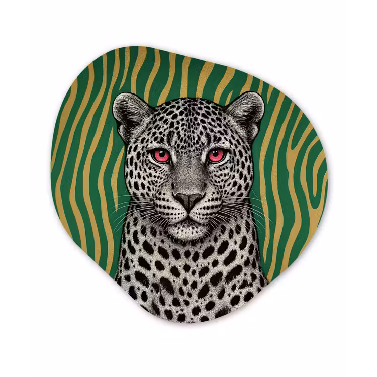 Organisch schilderij - Forex - Panter - Zebrapatroon - Groen — 1