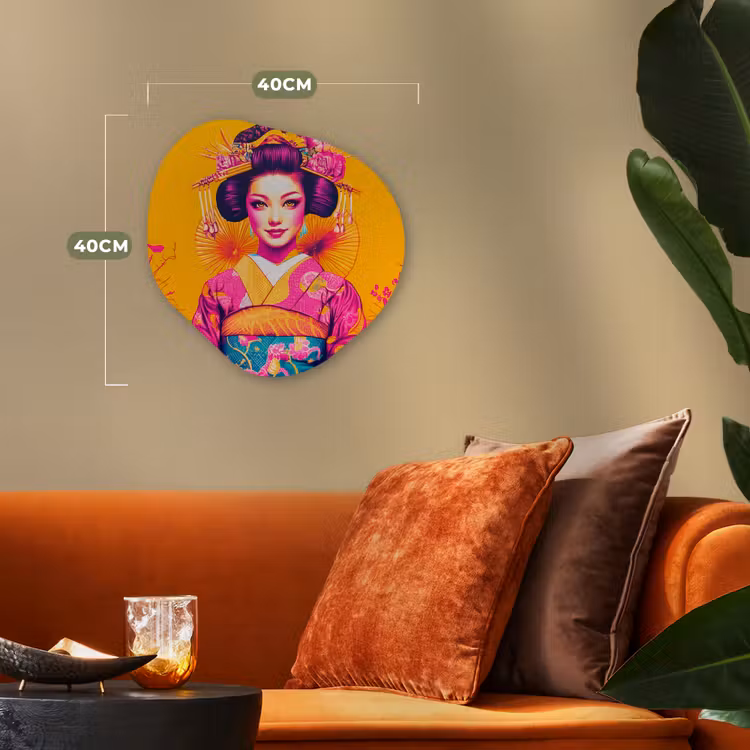 Organisch schilderij - Forex - Bloemen - Vrouw - Kimono - Roze — 4