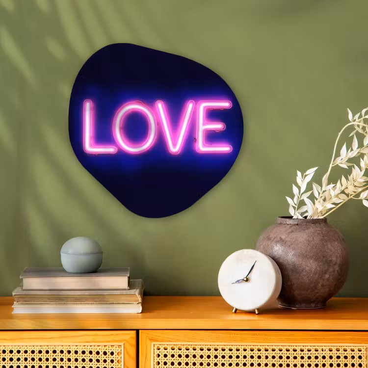 Organisch schilderij - Forex - Neon - Love - Valentijn — 2