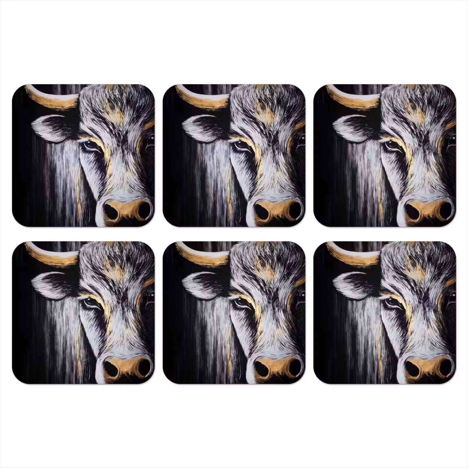 Onderzetter - Stier - Hoorns - Snuit - Goud — 1