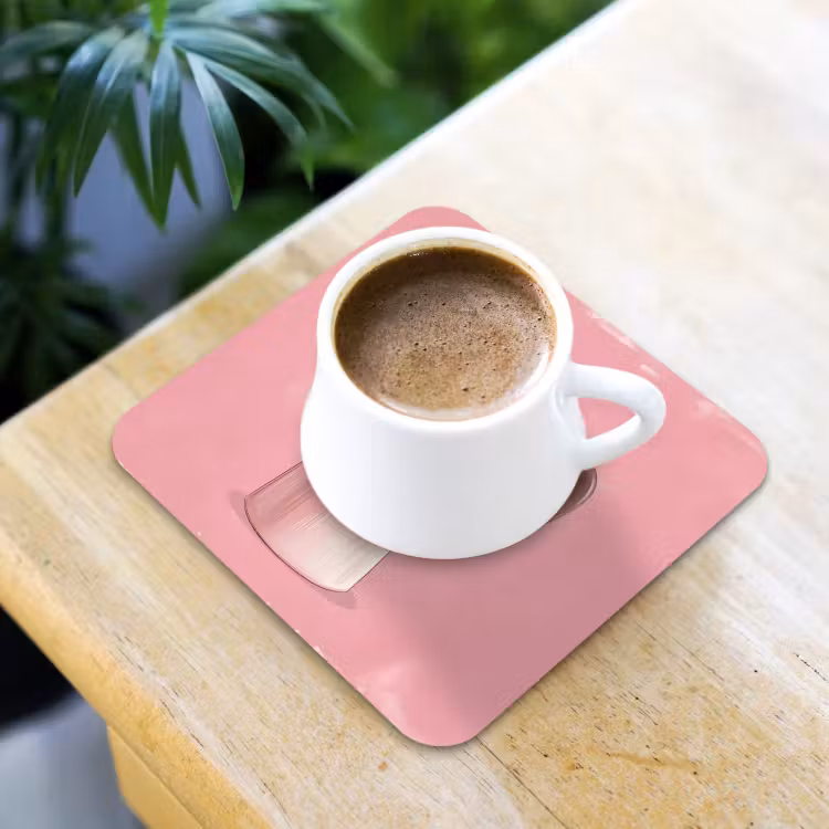 Onderzetter - Roze - Mokkapot - Illustratie - Koffie — 2