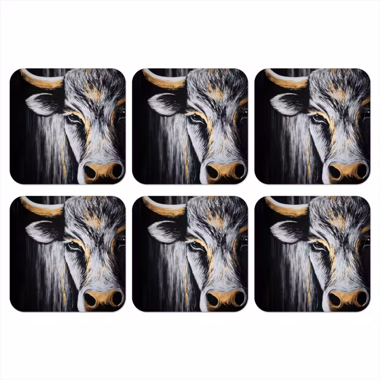 Onderzetter - Stier - Hoorns - Snuit - Goud — 1