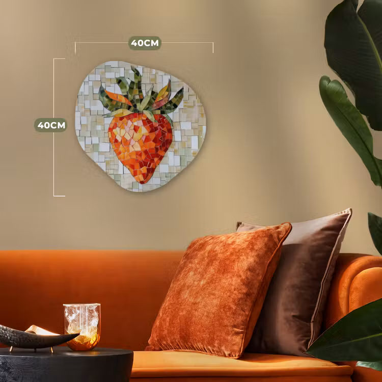 Organisch schilderij - Forex - Aardbei - Rood - Mozaïek - Fruit — 4