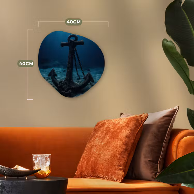 Organisch schilderij - Forex - Anker - Ijzer - Zeebodem - Zand — 4