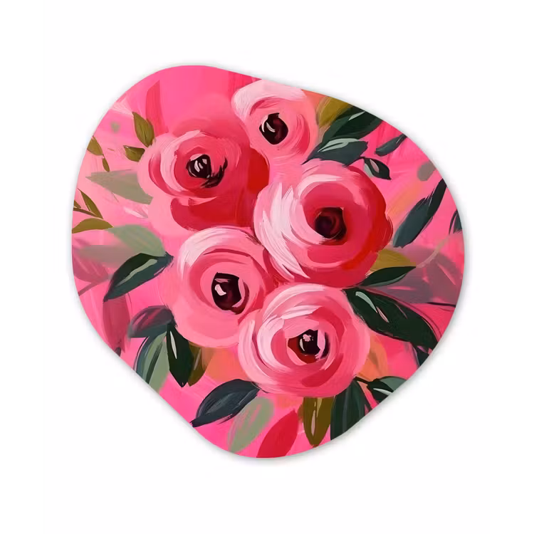 Organisch schilderij - Forex - Bloemen - Verf - Roze — 1