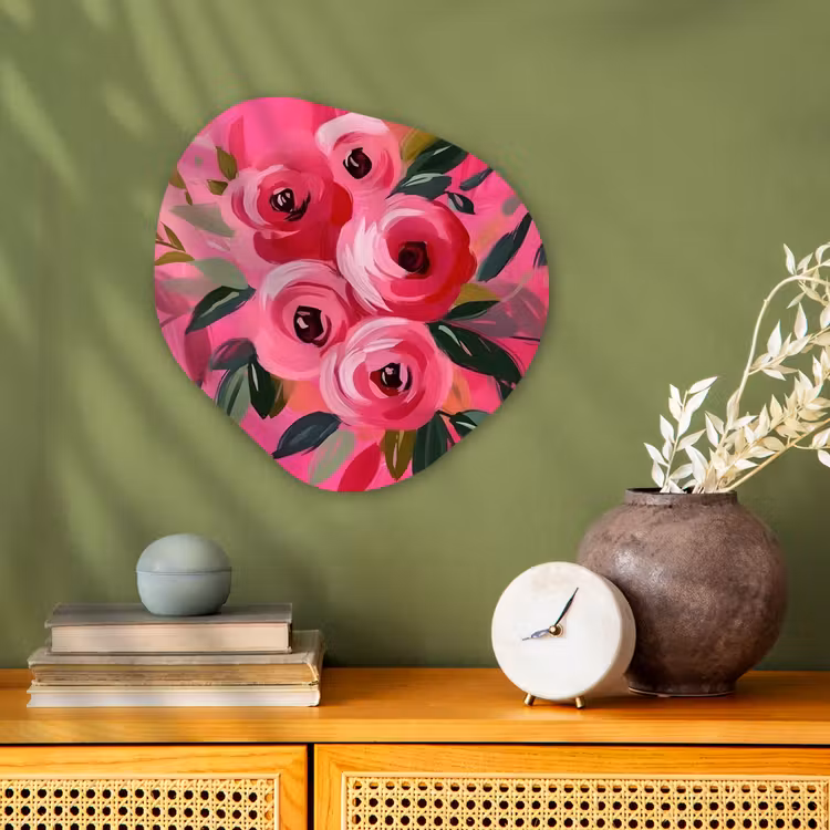 Organisch schilderij - Forex - Bloemen - Verf - Roze — 2