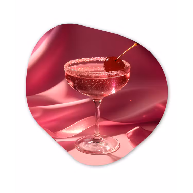 Organisch schilderij - Forex - Cocktail - Pink - Luxe — 1