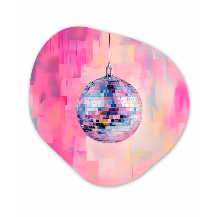 Organisch schilderij - Forex - Discobal - Pink - Verf — 1