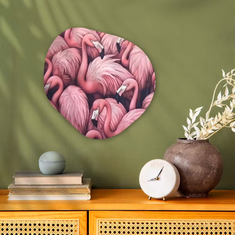 Organisch schilderij - Forex - Flamingo - Roze - Dieren — 2