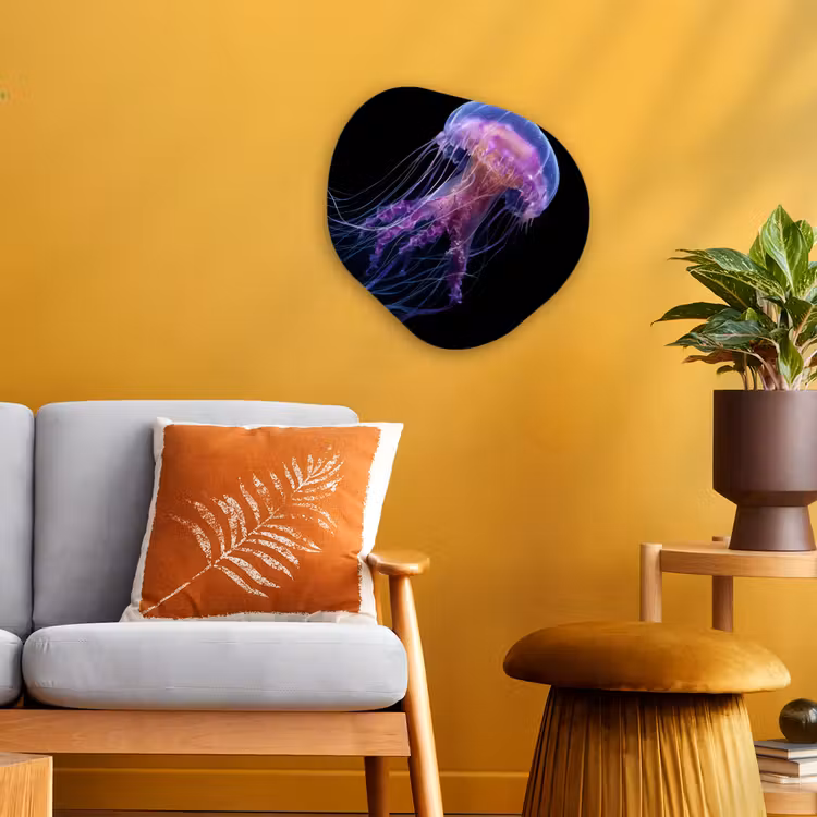 Organisch schilderij - Forex - Kwal - Doorzichtig - Roze - Tentakels — 3