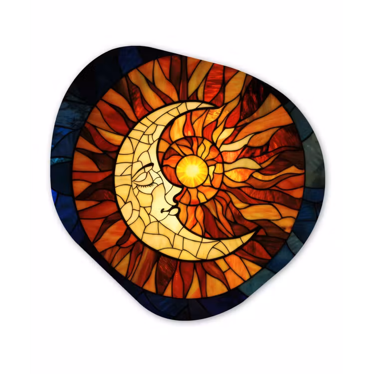 Organisch schilderij - Forex - Mozaïek - Glas - Maan - Donkerblauw — 1