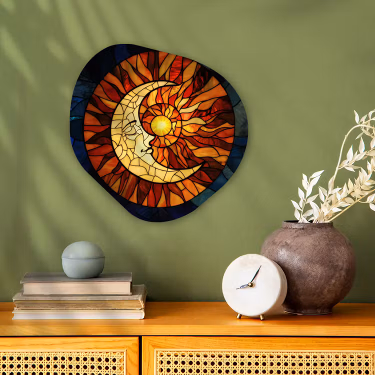 Organisch schilderij - Forex - Mozaïek - Glas - Maan - Donkerblauw — 2