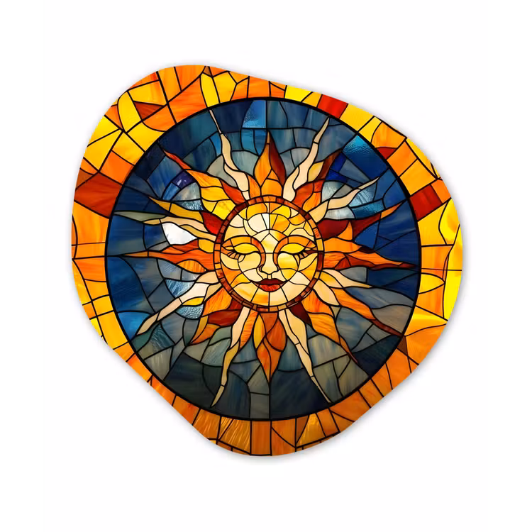 Organisch schilderij - Forex - Mozaïek - Zon - Geel - Cirkel — 1