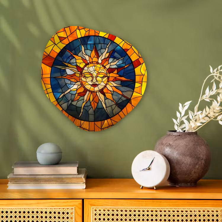 Organisch schilderij - Forex - Mozaïek - Zon - Geel - Cirkel — 2