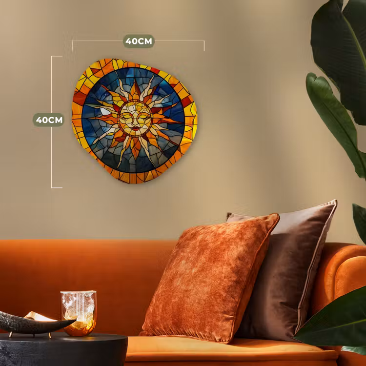 Organisch schilderij - Forex - Mozaïek - Zon - Geel - Cirkel — 4