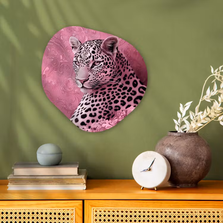 Organisch schilderij - Forex - Panter - Luxe - Roze — 2