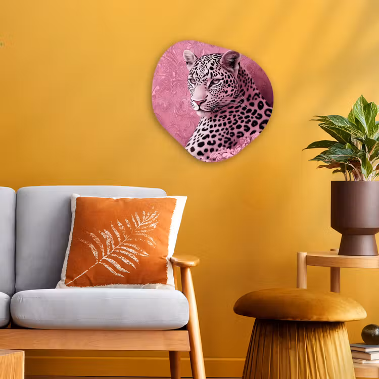 Organisch schilderij - Forex - Panter - Luxe - Roze — 3
