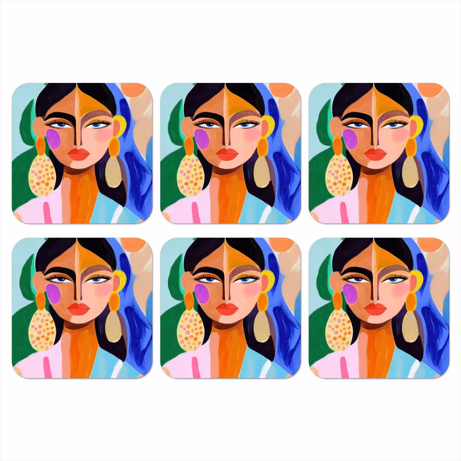 Onderzetter - Portret - Vrouw - Modern — 1