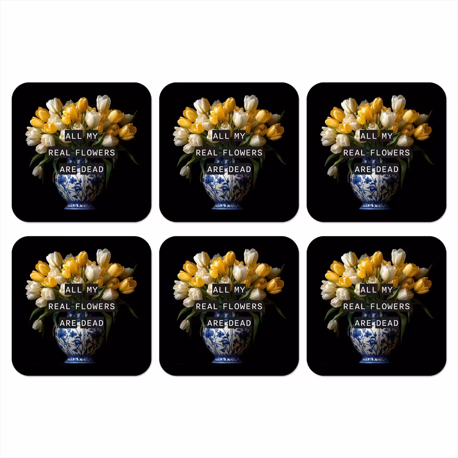 Onderzetter - Quotes - Bloem - Tulp - Geel — 1