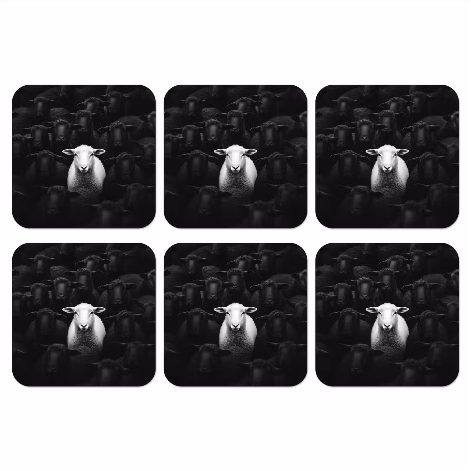 Onderzetter - Schapen - Wit - Duisternis — 1