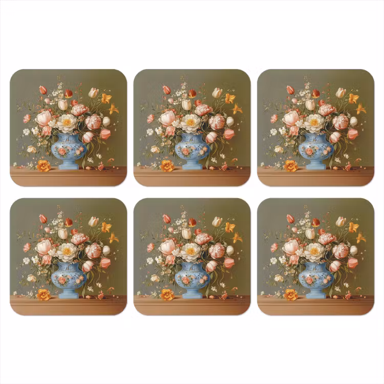 Onderzetter - Neutral - Bloemen - Boeket - Vaas — 1