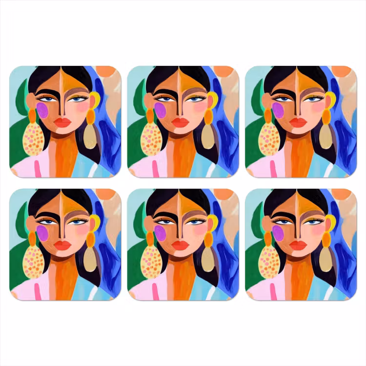 Onderzetter - Portret - Vrouw - Modern — 1
