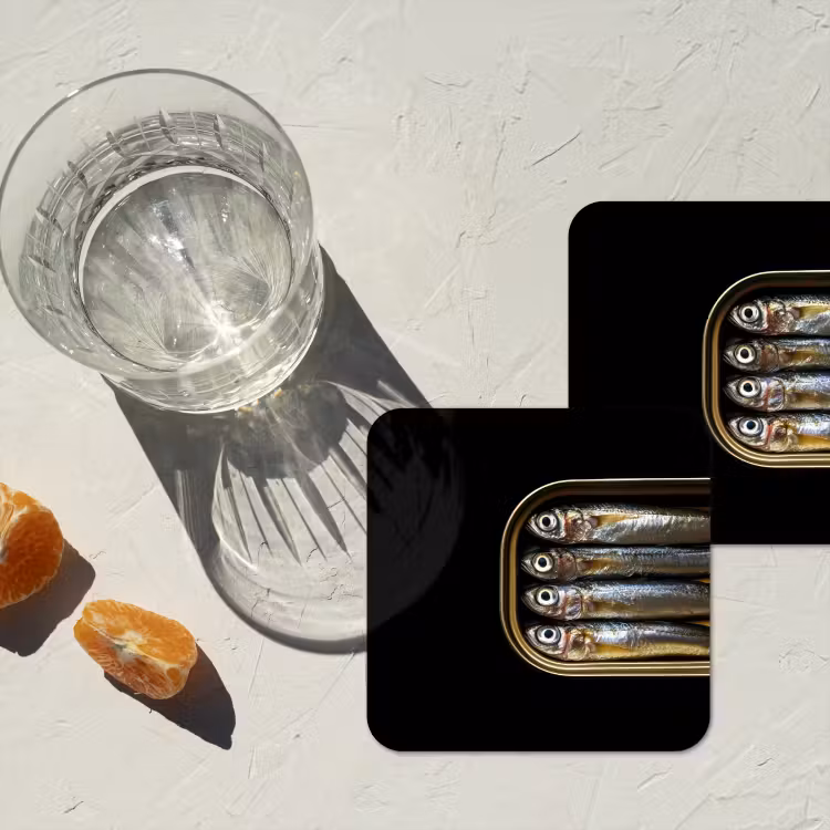 Onderzetter - Sardines - Blik - Zwart - Vissen — 3