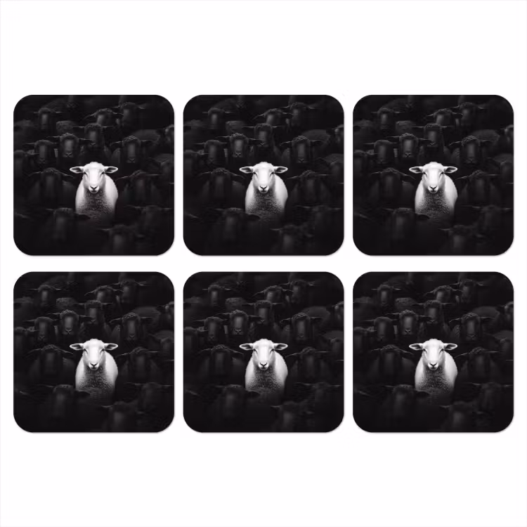 Onderzetter - Schapen - Wit - Duisternis — 1