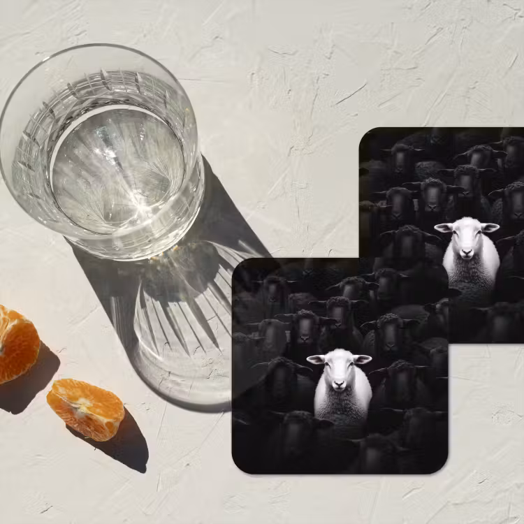Onderzetter - Schapen - Wit - Duisternis — 3
