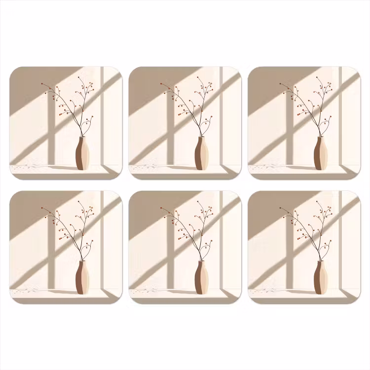 Onderzetter - Vaas - Takken - Bessen - Minimalistisch — 1