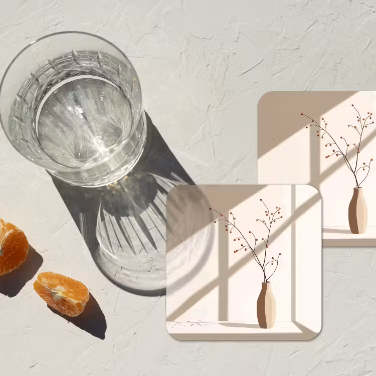 Onderzetter - Vaas - Takken - Bessen - Minimalistisch — 3