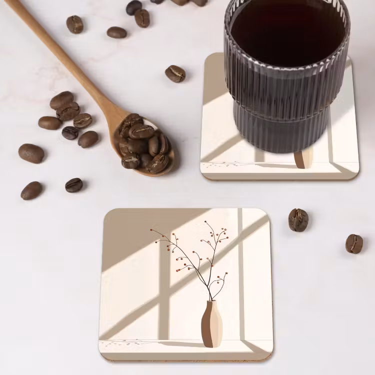 Onderzetter - Vaas - Takken - Bessen - Minimalistisch — 4