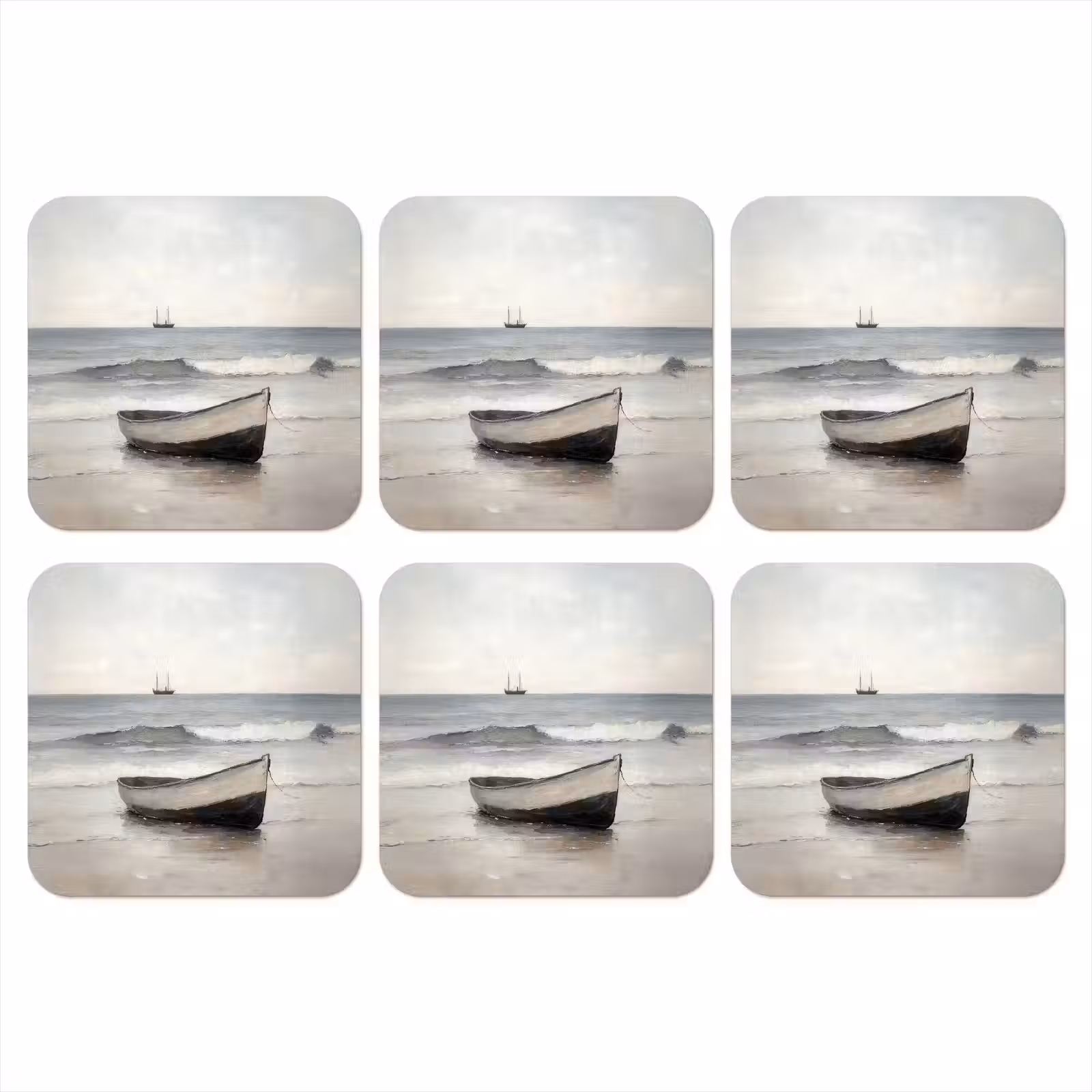 Onderzetter - Roeiboot - Zee - Horizon — 1