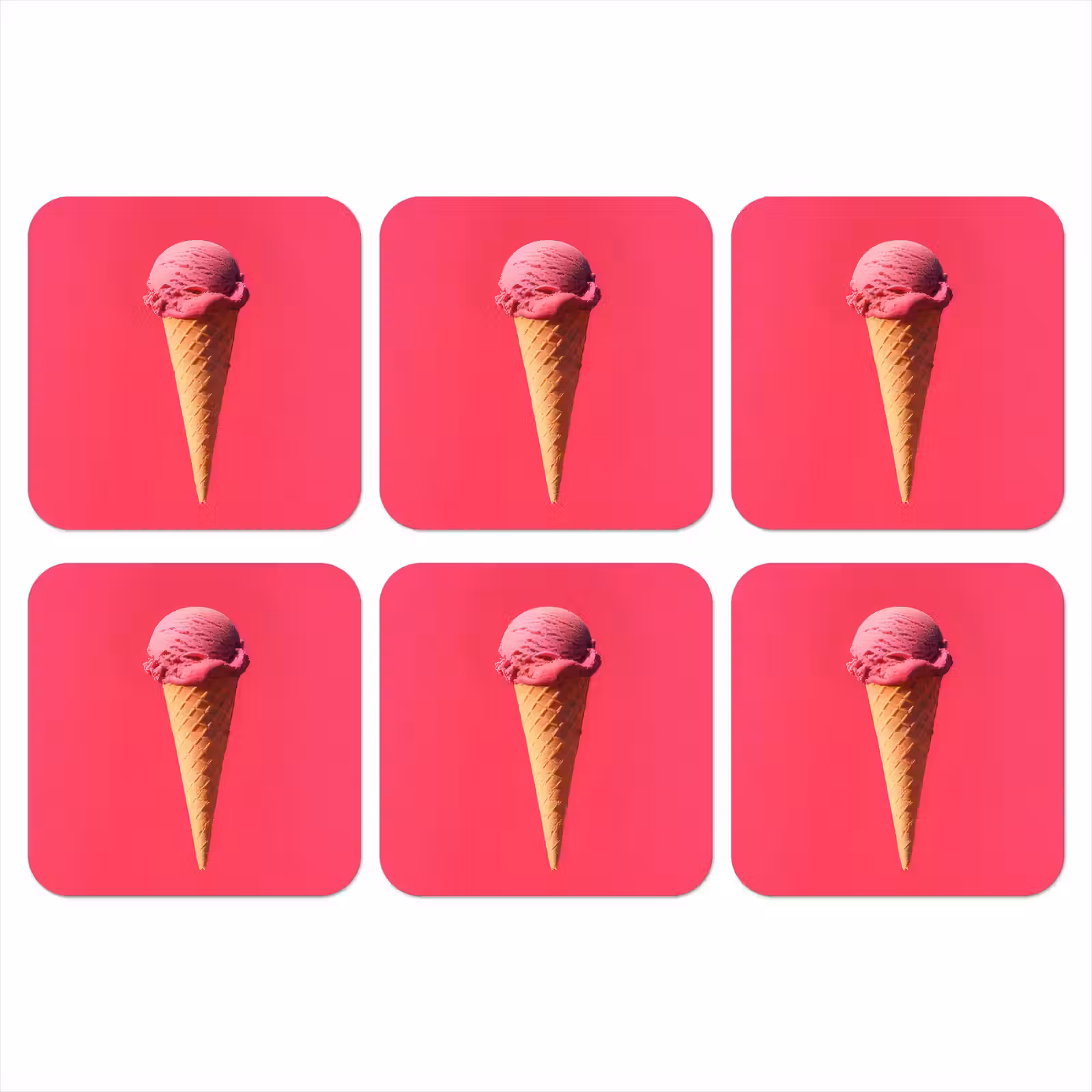 Onderzetter - Schepijs - Roze - Hoorntje — 1