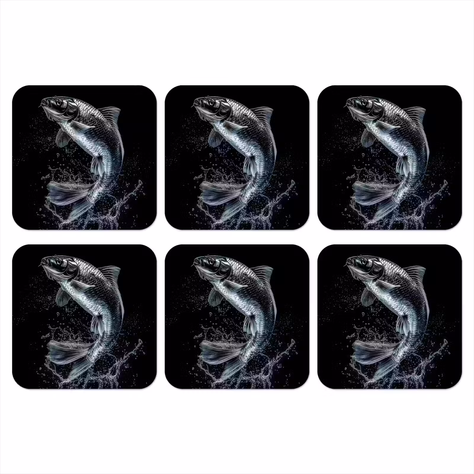 Onderzetter - Vis - Koi - Zwart - Water — 1