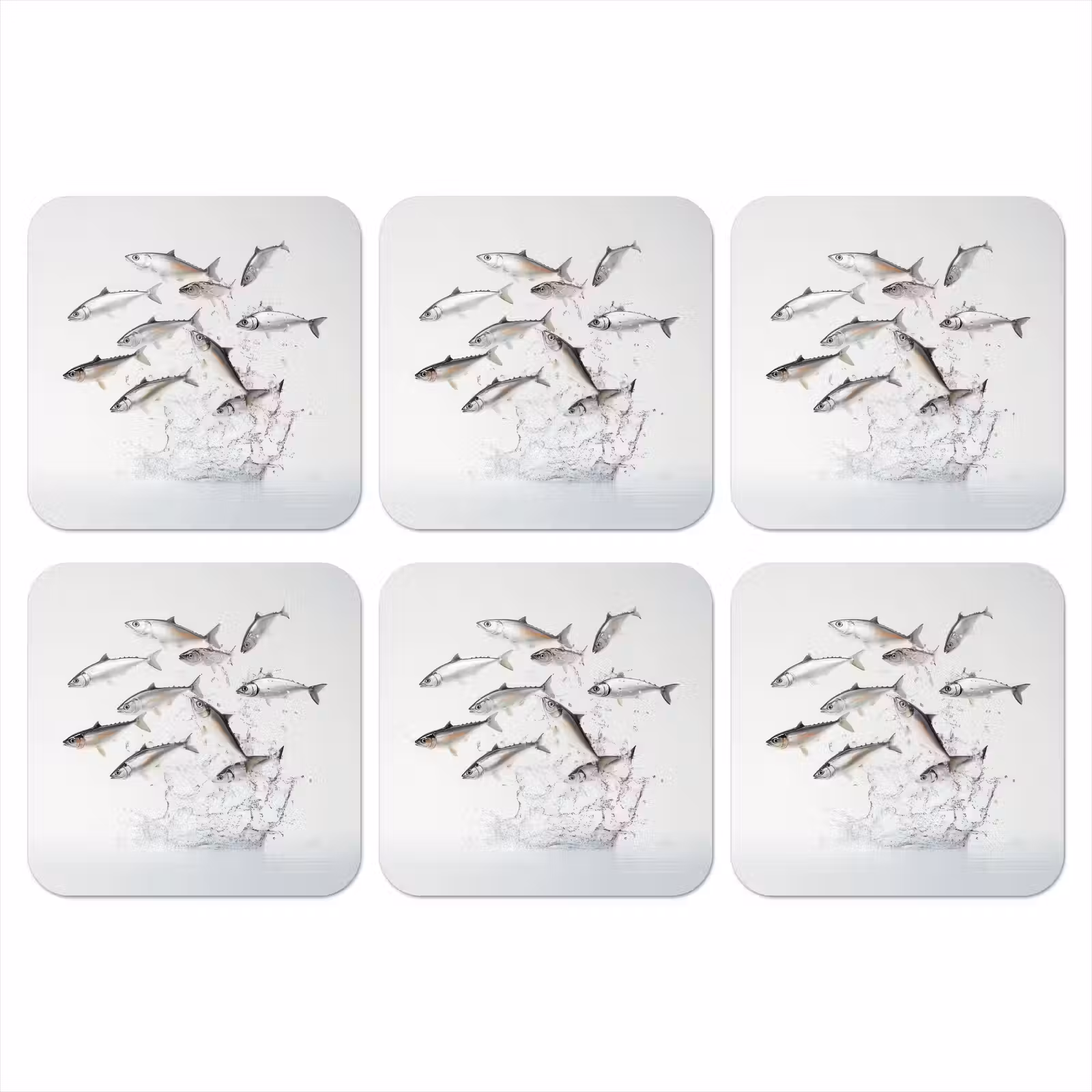Onderzetter - Vissen - Water - Wit — 1