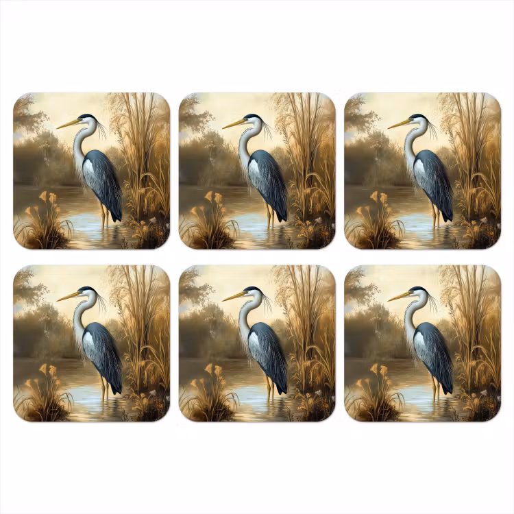 Onderzetter - Reiger - Water - Planten — 1