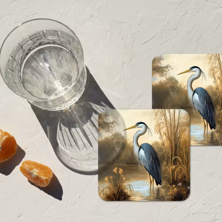 Onderzetter - Reiger - Water - Planten — 3