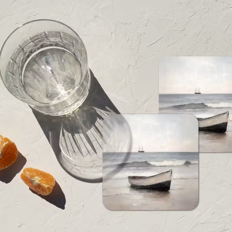 Onderzetter - Roeiboot - Zee - Horizon — 3