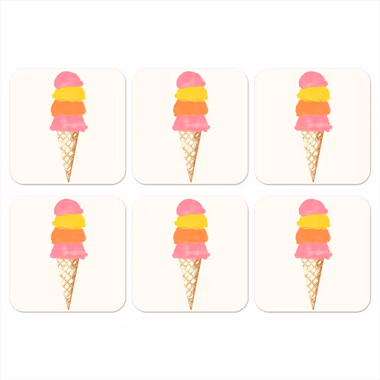 Onderzetter - Schepijs - Hoorntje - Illustratie - Minimalistisch — 1