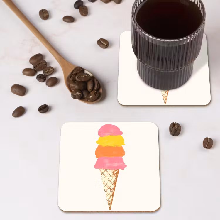Onderzetter - Schepijs - Hoorntje - Illustratie - Minimalistisch — 4