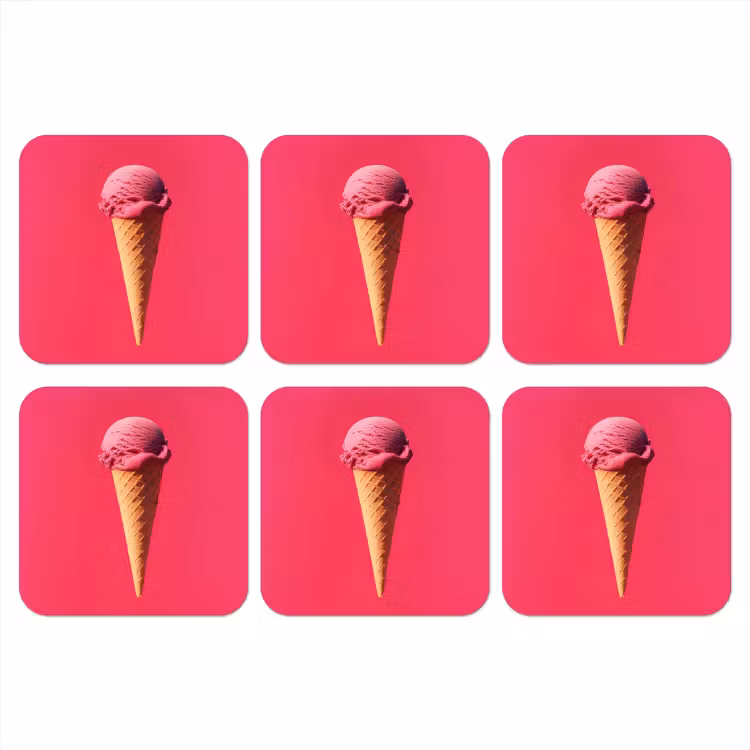 Onderzetter - Schepijs - Roze - Hoorntje — 1