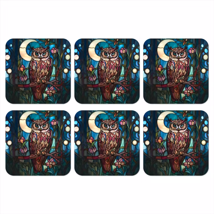 Onderzetter - Uil - Mozaïek - Maan - Nacht — 1