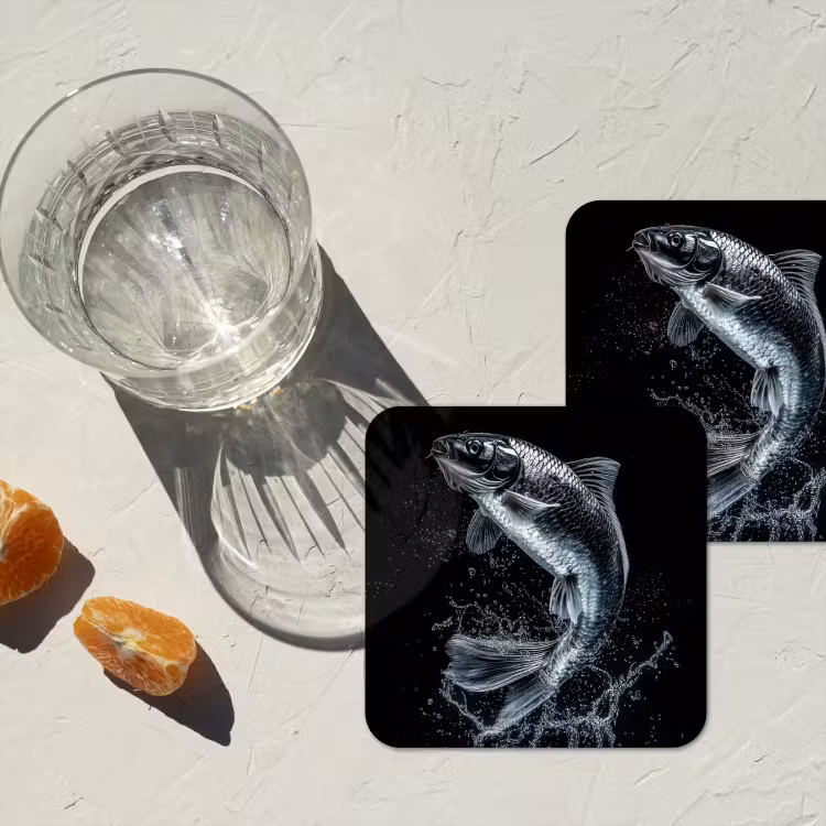 Onderzetter - Vis - Koi - Zwart - Water — 3