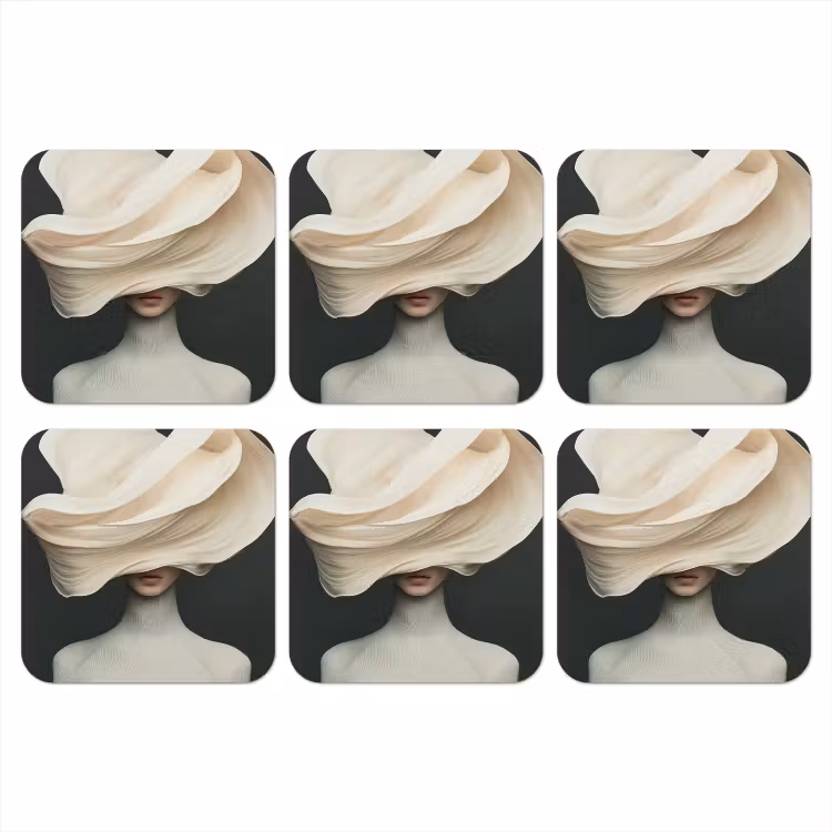 Onderzetter​ - Vrouw - Beige - hoed — 1