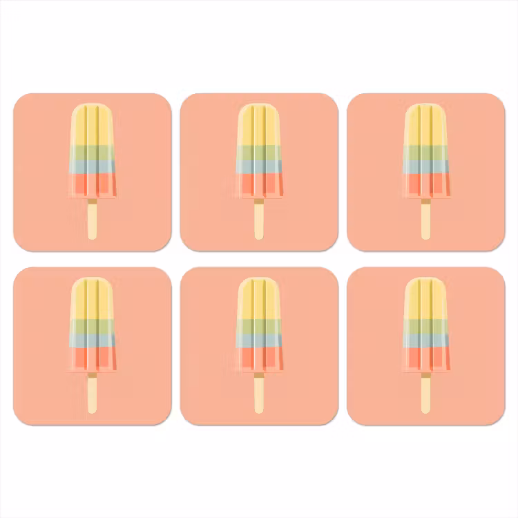 Onderzetter - Waterijsje - Pasteltinten - Minimalistisch — 1