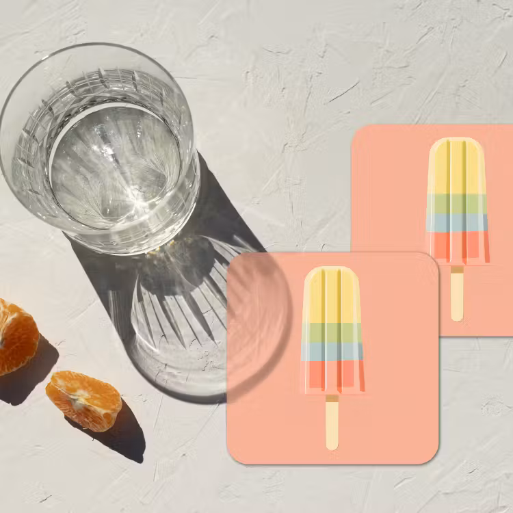 Onderzetter - Waterijsje - Pasteltinten - Minimalistisch — 3